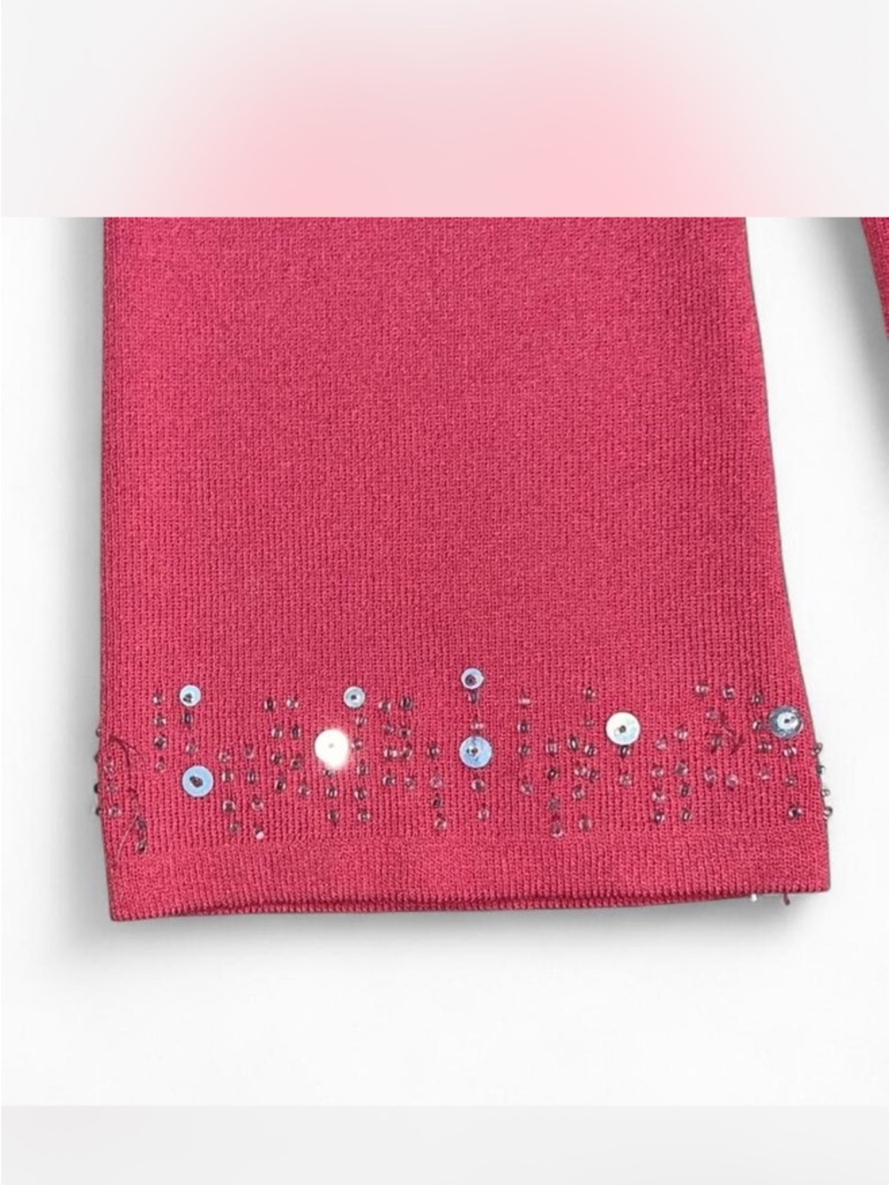 Joseph A Coral Red Embellished Long-Sleeve Tee - Picture 4 of 6